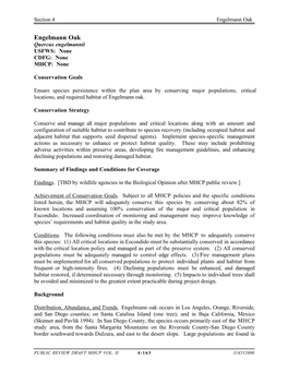 Species-Specific Conservation Analyses and Conditions For