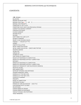 BIDDING CONVENTIONS and TECHNIQUES 1