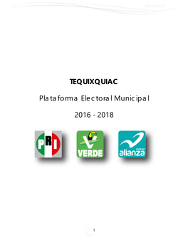 TEQUIXQUIAC Plataforma Electoral Municipal 2016