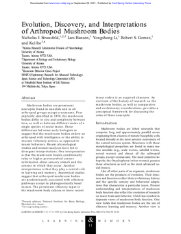 Evolution, Discovery, and Interpretations of Arthropod Mushroom Bodies Nicholas J