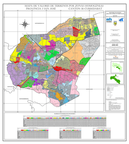 Mapa Del Cantón Curridabat 18, Distrito 01 a 03