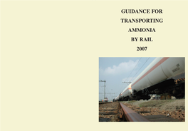 Guidance for Transporting Ammonia by Rail 2007 Guidance for Transporting Ammonia by Rail