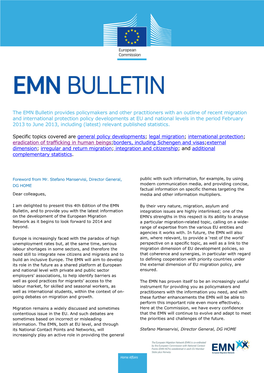 The EMN Bulletin Provides Policymakers and Other