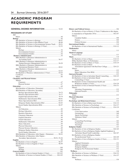 Academic Programs Requirements 16-17.Indd