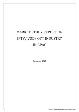 Vod/ Ott Industry in Apac