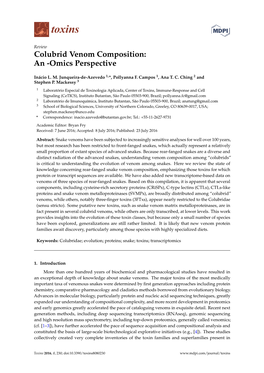 Colubrid Venom Composition: an -Omics Perspective