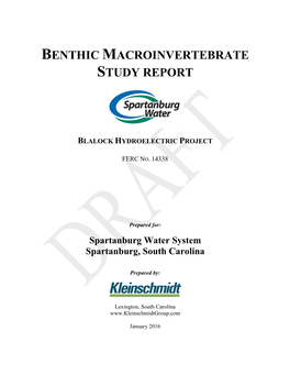 Benthic Macroinvertebrate Study Report