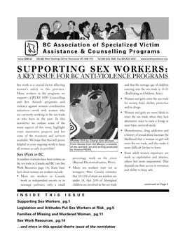 Supporting Sex Workers: a Key Issue for Bc Anti-Violence Programs