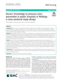Nurses' Knowledge to Pressure Ulcer Prevention in Public Hospitals In