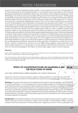 Effect of Chlortetracycline on Salmonella and the Fecal Flora Of