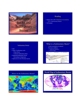 Sedimentary Rocks and Sedimentary Basins