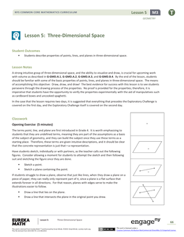 Lesson 5: Three-Dimensional Space