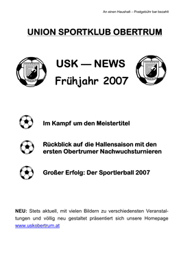 USK — NEWS Frühjahr 2007