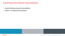 Exploiting Host-Based Vulnerabilities
