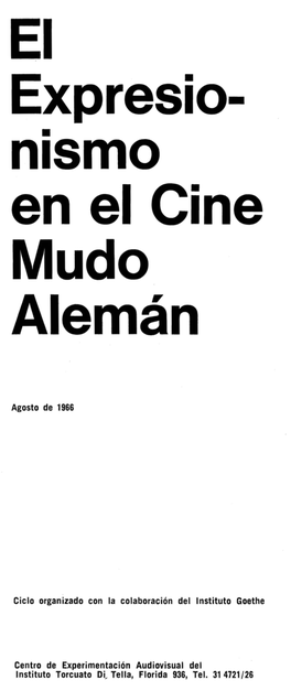 EI Expresio- Nlsmo En El Cine Aleman