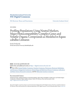 Profiling Populations Using Neutral Markers, Major Histocompatibility