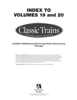 Classic Trains Index 2018-2019