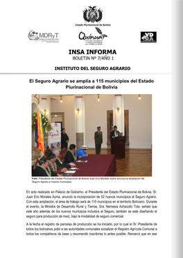 Insa Informa Boletin Nº 7/Año 1