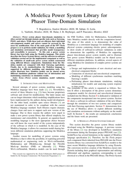 A Modelica Power System Library for Phasor Time-Domain Simulation