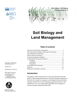 Soil Biology and Land Management