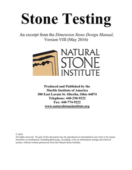 Stone Testing