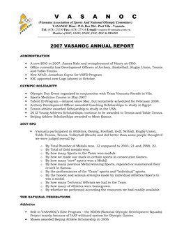 V a S a N O C (Vanuatu Association of Sports and National Olympic Committee) VASANOC Haus - P.O