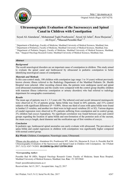 Ultrasonographic Evaluation of the Sacrococcyx and Spinal Canal In