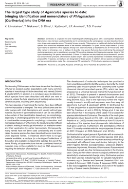 The Largest Type Study of <I>Agaricales</I