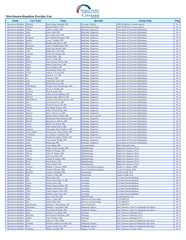 Morristown-Hamblen Provider List