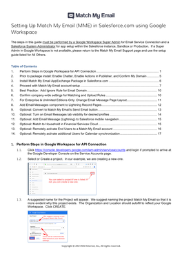 Setting up Match My Email (MME) in Salesforce.Com Using Google Workspace