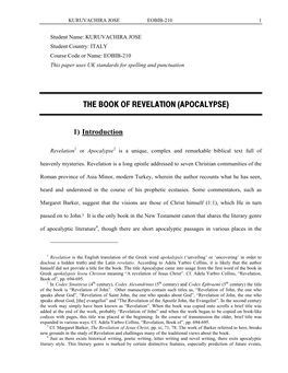 The Book of Revelation (Apocalypse)