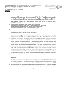 Impacts of Horizontal Resolution and Air–Sea Flux Parameterization On