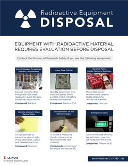 Radioactive Equipment DISPOSAL