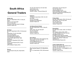 South Africa General Traders