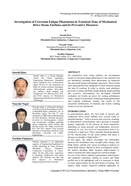 Investigation of Corrosion Fatigue Phenomena in Transient Zone of Mechanical Drive Steam Turbines and Its Preventive Measures