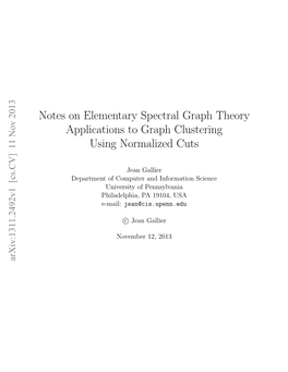 Elementary Spectral Graph Theory Applications to Graph Clustering Using Normalized Cuts