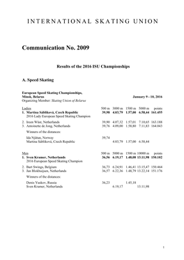 ISU Communication 2009