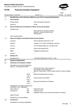 67160 Polyvinyl Acetate Copolymer