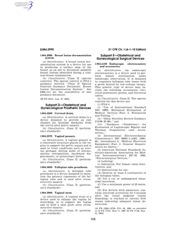 Subpart E—Obstetrical and Gynecological Surgical Devices