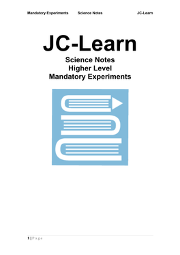 Science Notes Higher Level Mandatory Experiments