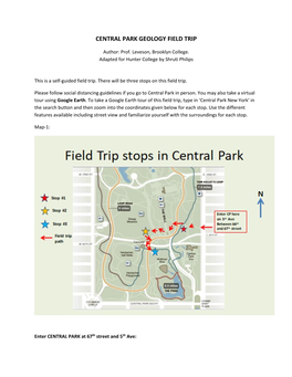 Central Park Geology Field Trip