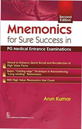 MNEMONICS for Sure Success in PG Medical Entrance Examinations