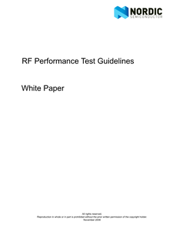 RF Performance Test Guidelines White Paper