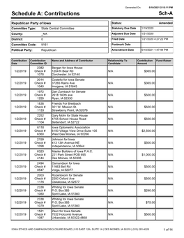 Schedule A: Contributions Sch-A