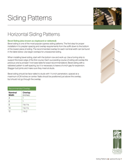 Horizontal Siding Patterns