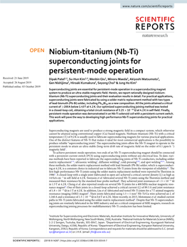 (Nb-Ti) Superconducting Joints for Persistent-Mode Operation