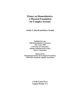 Primer on Homeokinetics: a Physical Foundation for Complex Systems