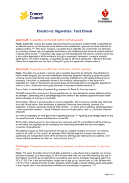 Electronic Cigarettes: Fact Check