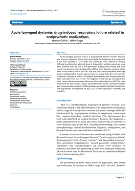 Acute Laryngeal Dystonia