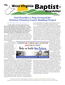 June-July 2017 God Provides a Way Forward for Weirton Christian Center Building Project